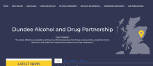 Screenshot of homepage of Dundee Alcohol and Drug Partnership website